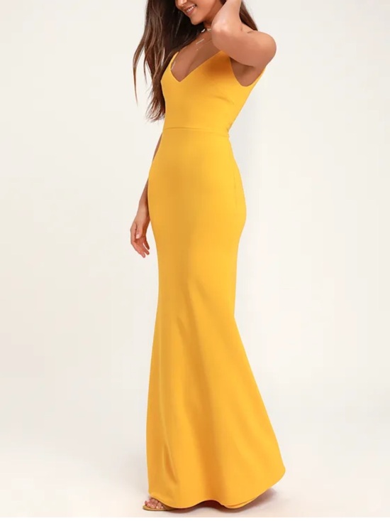 Lulus Dresses & Skirts - PETITE LENGTH (~5'2) Infinite Glory Golden Yellow Maxi Dress
